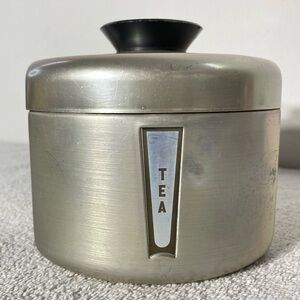 Vintage 1950s Kromex Spun Aluminum Tea Canister With Lid
